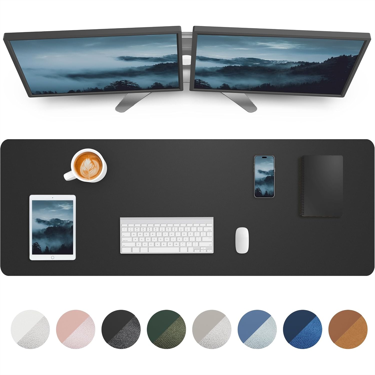 Leather Desk Pad - Alfombrilla de escritorio grande de 55x17