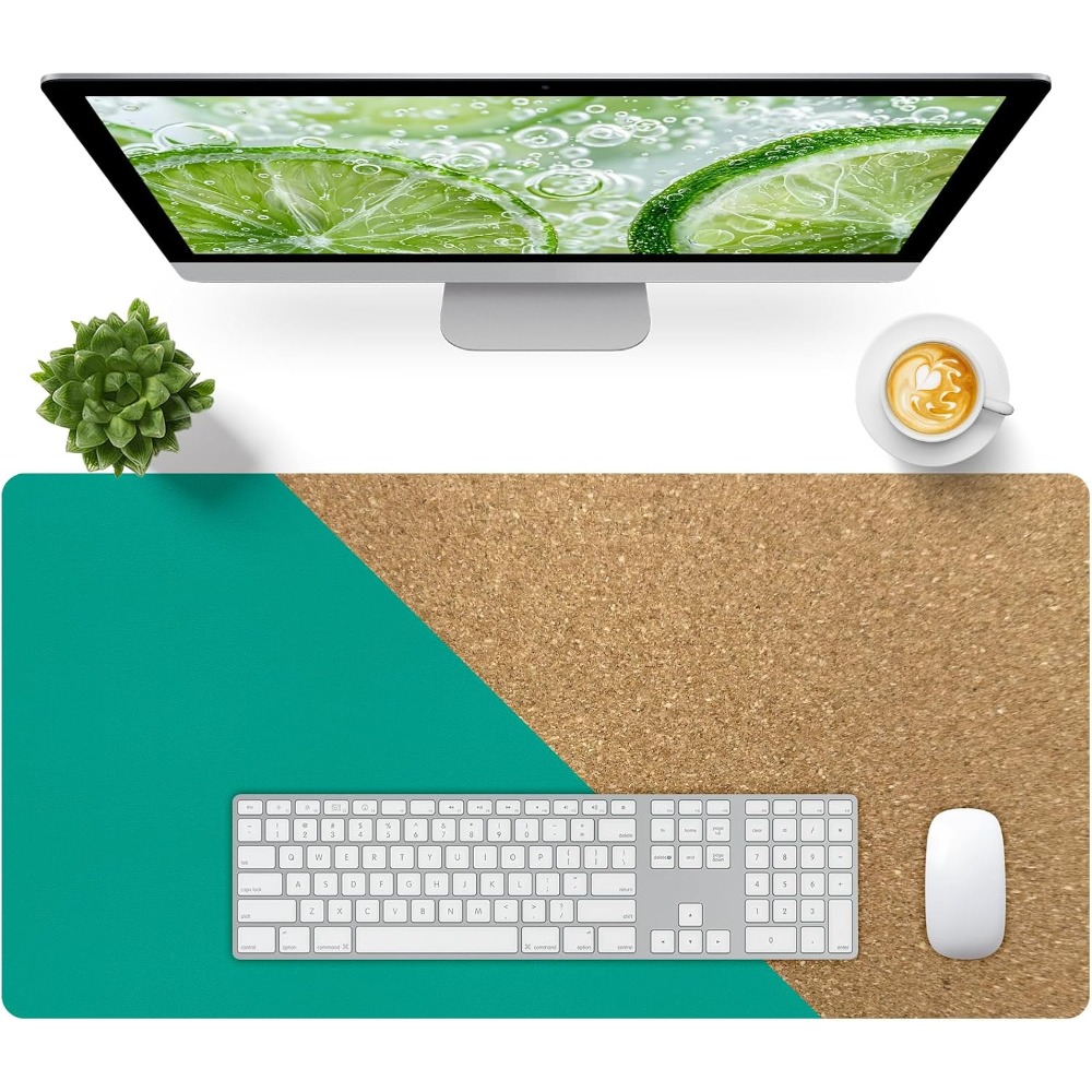 Leather Desk Pad - Protector de escritorio de cuero verde